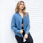 Verona Blue Worn Light Weight Button Up