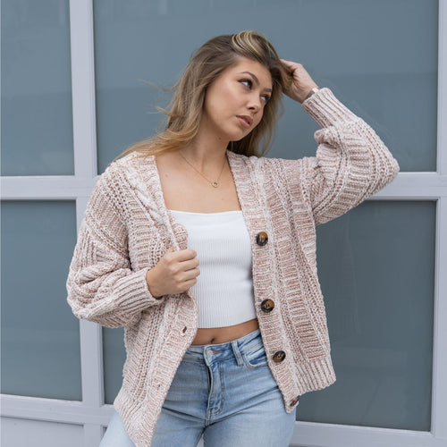 Nara Super Soft Two Tone Cappuccino Cardigan