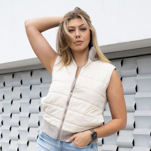 Taleen Oat and Cream Vest