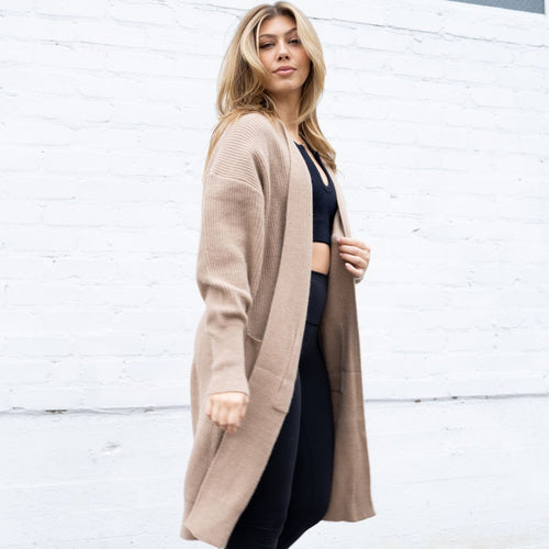 Lucerne Long Ribbed Open Front Cardigan