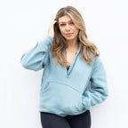 Porto Half Zip Light Blue Hoodie