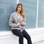 Bruges Grey Baseball Cardigan